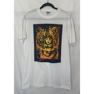 Vintage "The Instinct" T-Shirt White Size Medium Single Stitch 90s